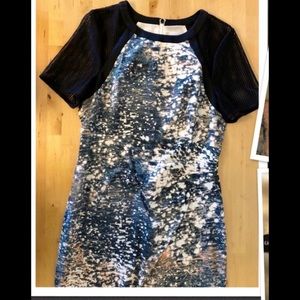 NWOT Karen Millen, Mix Media Satin dress, Size 12